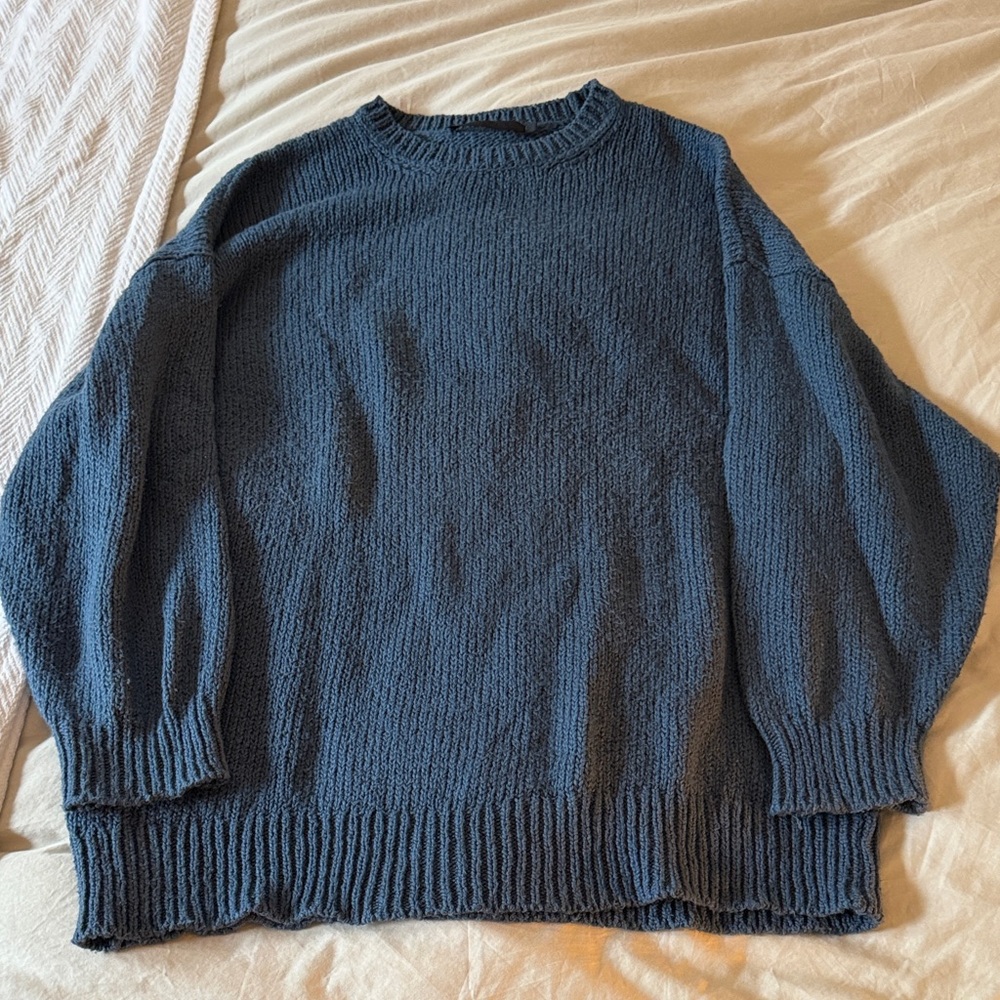 Jenni Kayne 100% cotton blue Knit Sweater
